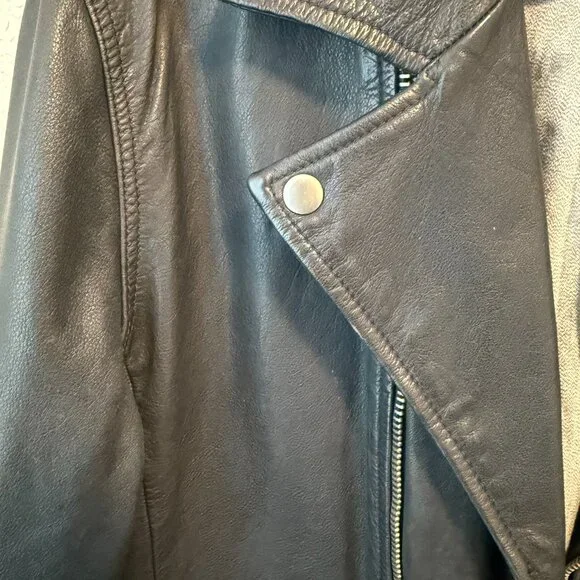 Black Motorcycle Leather JacketL